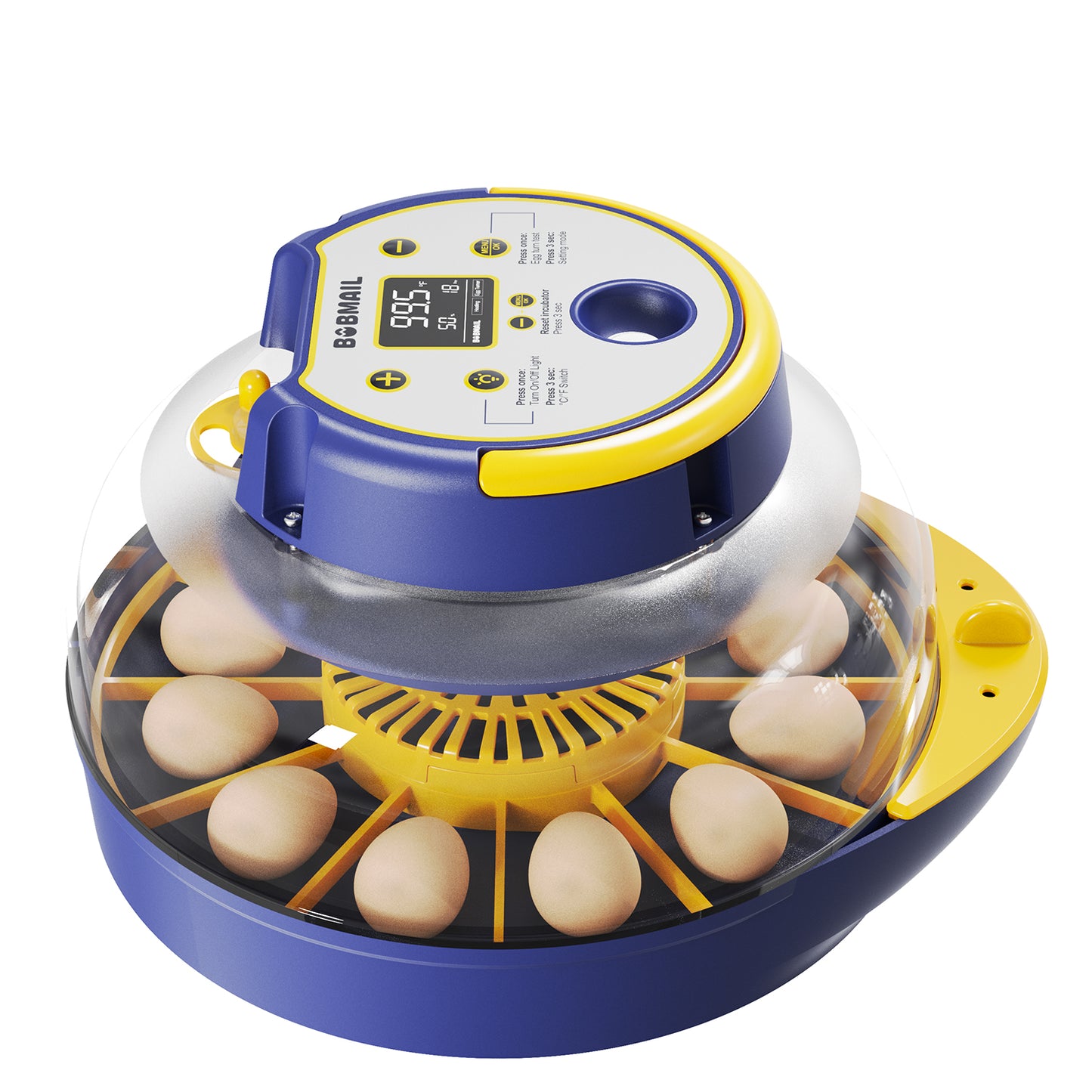 Bobmail Small Egg Incubator (12 Eggs) - Perfect for Beginners