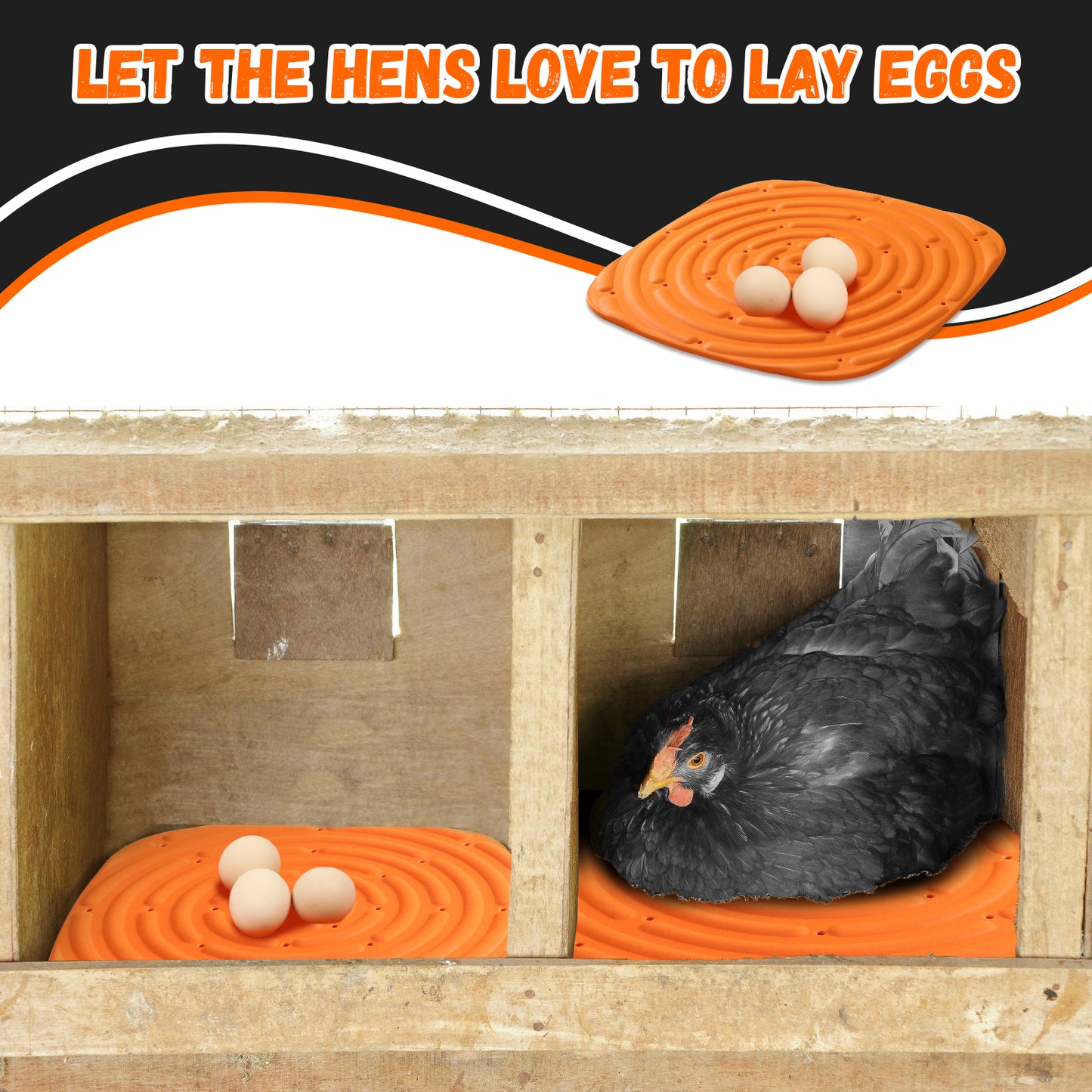 Comfort Chicken Nesting Pads - Thick, Eco-Friendly, Non-Slip & Easy-Clean, 13x12 Inch (2 Pack)