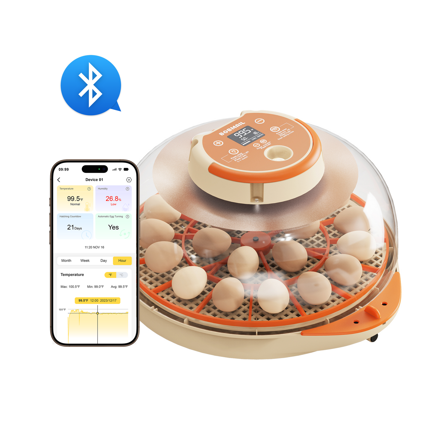 Bobmail C21 Egg Incubator Pro: App Version, Large Size For Sale