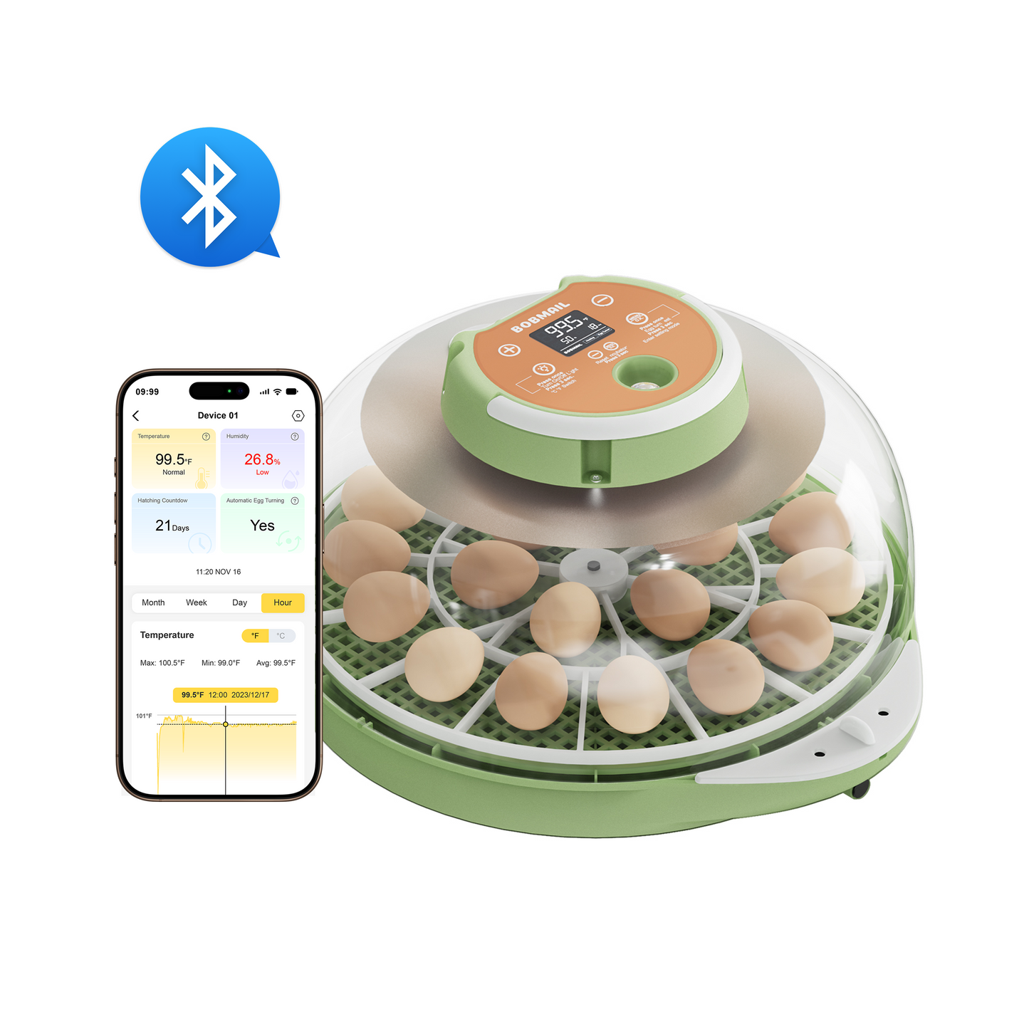 Bobmail C21 Egg Incubator Pro: App Version, Large Size For Sale